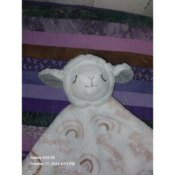 Babe Luxe Manhattan Kids “Heaven Sent” Lamb Rainbow Security Blanket/Lovey - Picture 2 of 5